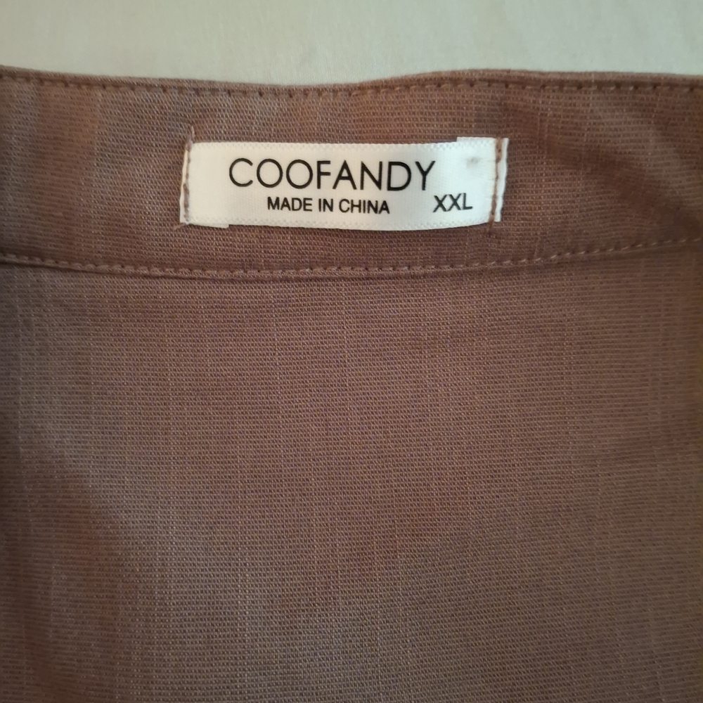 Coofandy Men's Brown Casual Short Sleeve Shirt - Picture 6 of 9